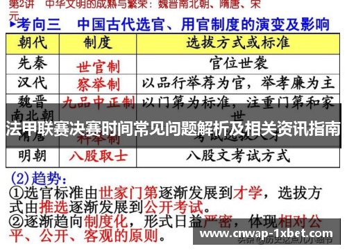 法甲联赛决赛时间常见问题解析及相关资讯指南 法甲联赛决赛时间常见问题解析及相关资讯指南